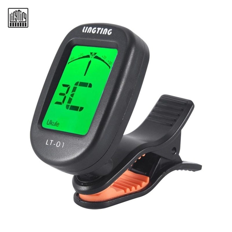 Musical Effects |   LT-01 Mini Clip-On Digital Electronic Tuner 360° Rotatable Black Musical Effects Black