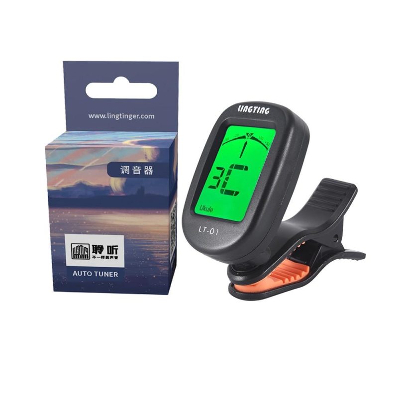 Musical Effects |   LT-01 Mini Clip-On Digital Electronic Tuner 360° Rotatable Black Musical Effects Black