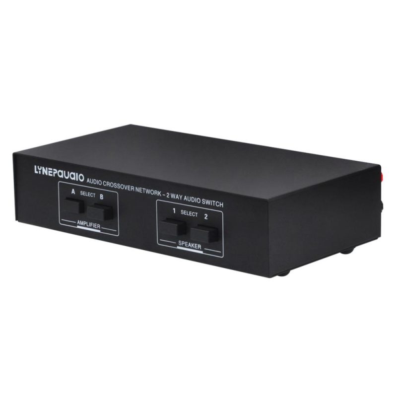 Musical Effects |   LYNEPAUAIO 2 In 2 Out Speaker Selector Switch Audio Signal Switcher Black Musical Effects Black