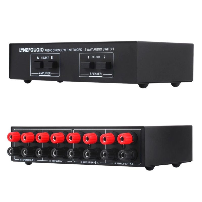 Musical Effects |   LYNEPAUAIO 2 In 2 Out Speaker Selector Switch Audio Signal Switcher Black Musical Effects Black