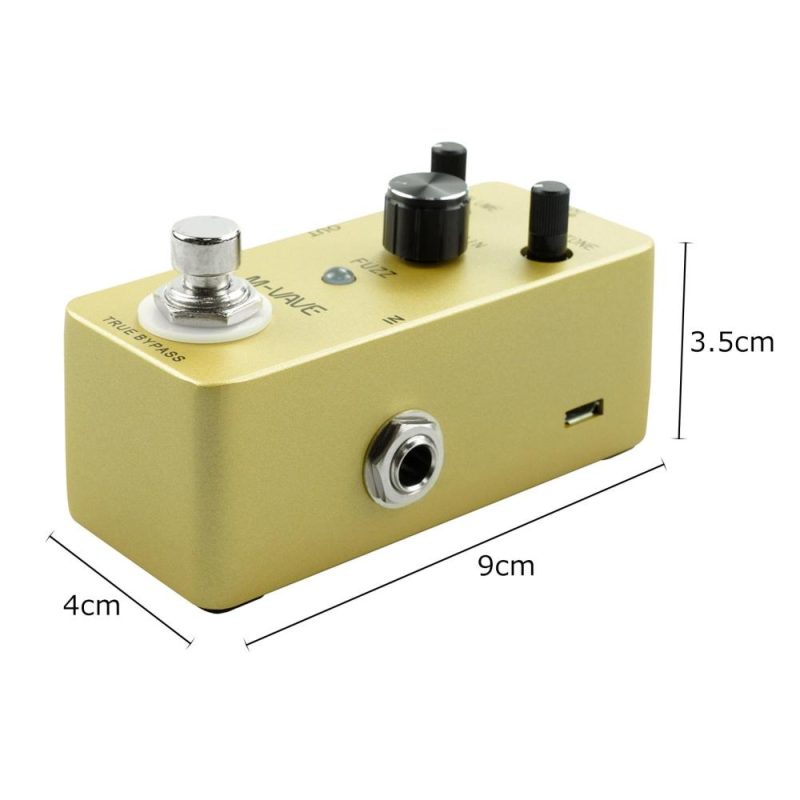 Musical Effects |   M-VAVE FUZZ Vintage Fuzz Guitar Effect Pedal Zinc Alloy Shell True Bypass Yellow Musical Effects Musical Effects