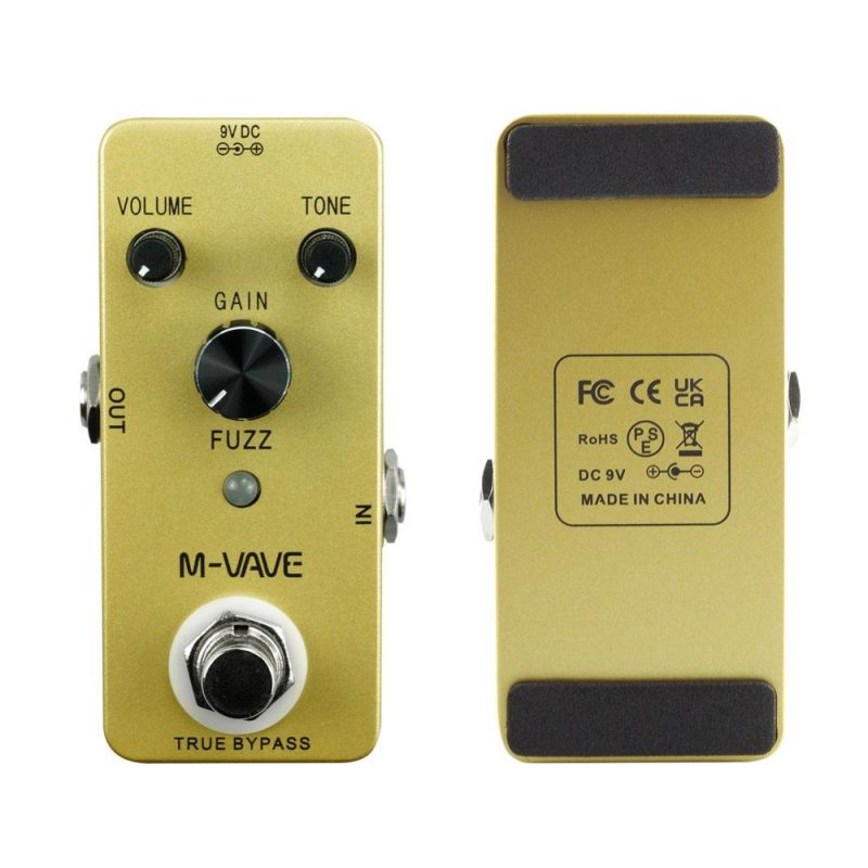 Musical Effects |   M-VAVE FUZZ Vintage Fuzz Guitar Effect Pedal Zinc Alloy Shell True Bypass Yellow Musical Effects Musical Effects