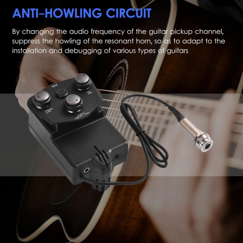 Musical Effects |   M2 Guitar Resonant Pickup Resonance Sound Pickup for Guitar Black Musical Effects Black