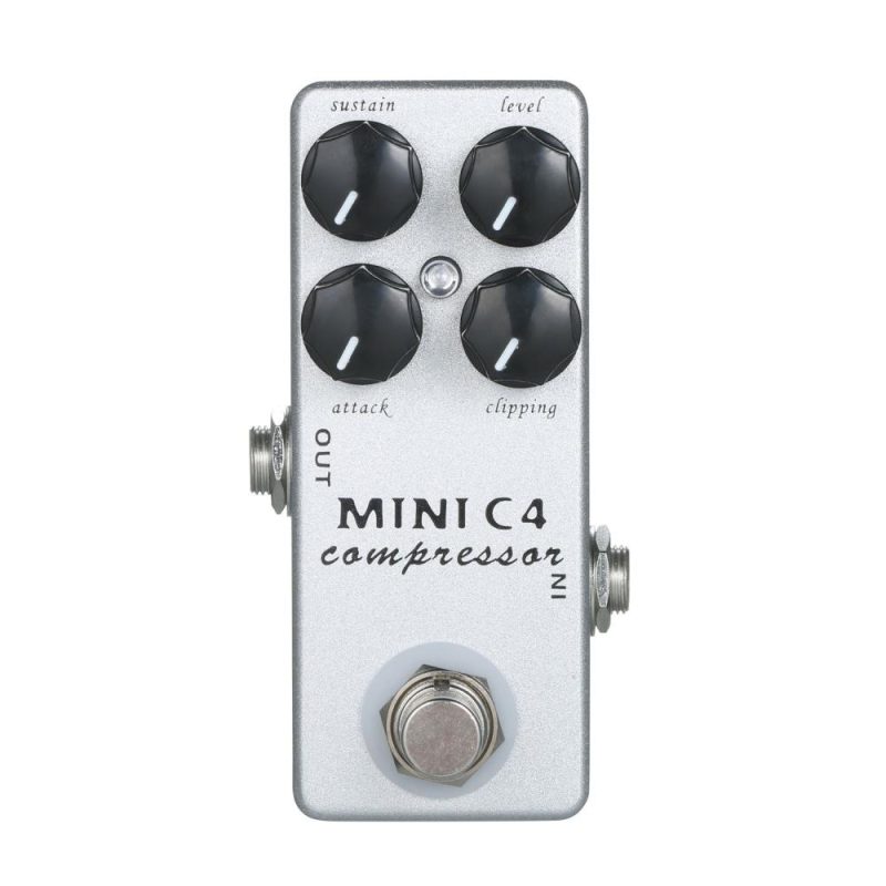 Musical Effects |   MINI C4 Compressor Guitar Effect Pedal True Bypass Silver Musical Effects Musical Effects