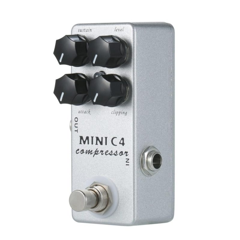 Musical Effects |   MINI C4 Compressor Guitar Effect Pedal True Bypass Silver Musical Effects Musical Effects