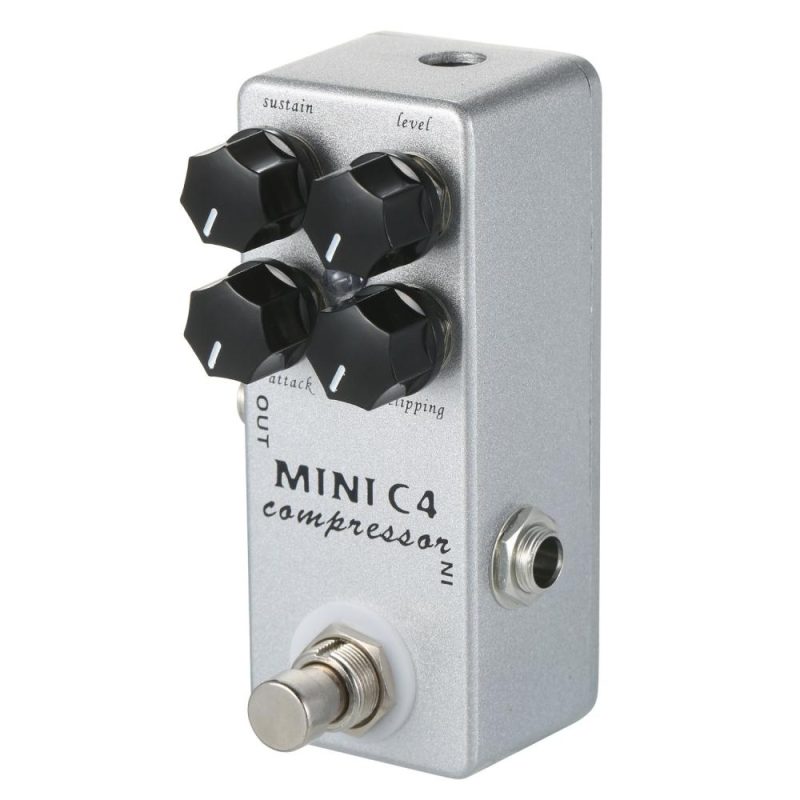 Musical Effects |   MINI C4 Compressor Guitar Effect Pedal True Bypass Silver Musical Effects Musical Effects