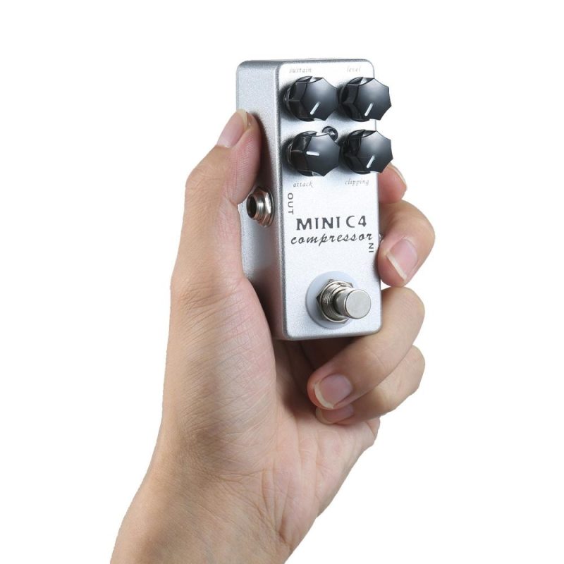 Musical Effects |   MINI C4 Compressor Guitar Effect Pedal True Bypass Silver Musical Effects Musical Effects