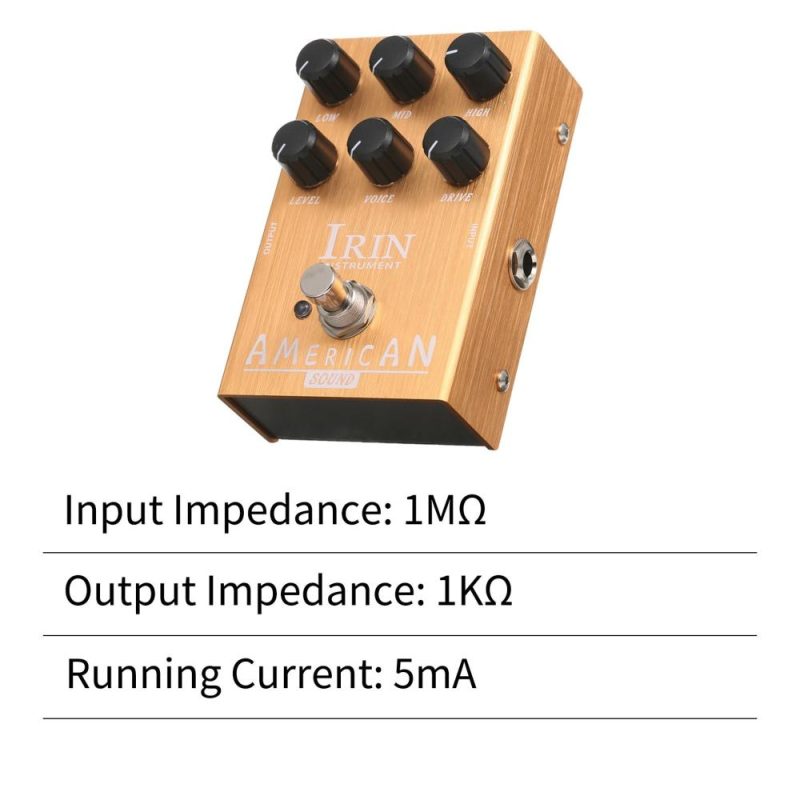 Musical Effects |   Mini Guitar Effect Pedal Fe-der 57del-xe Speaker Simulator Cabinet Simulator Guitar Effector Pedal – American Sound (Gold) Gold Musical Effects Gold