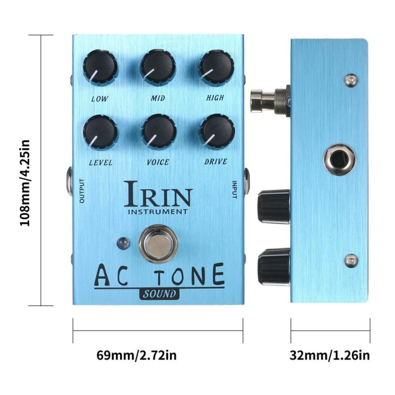 Musical Effects |   Mini Guitar Effect Pedal VOX AC30 Speaker Simulator Cabinet Simulator Guitar Effector Pedal – California Sound (Light Blue) Light Blue Musical Effects Light Blue