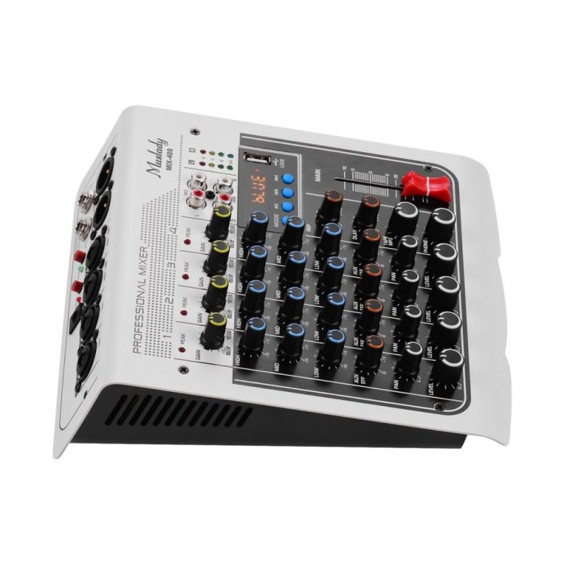 Musical Effects |   MIX-400 Professional 6-Channel Audio Mixer Mixing Console White Musical Effects Musical Effects