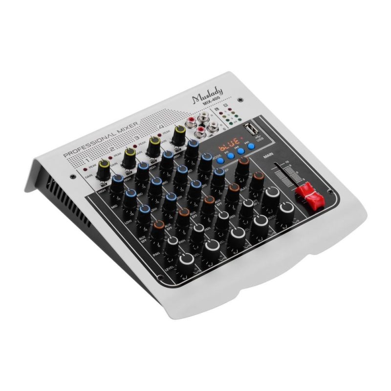 Musical Effects |   MIX-400 Professional 6-Channel Audio Mixer Mixing Console White Musical Effects Musical Effects