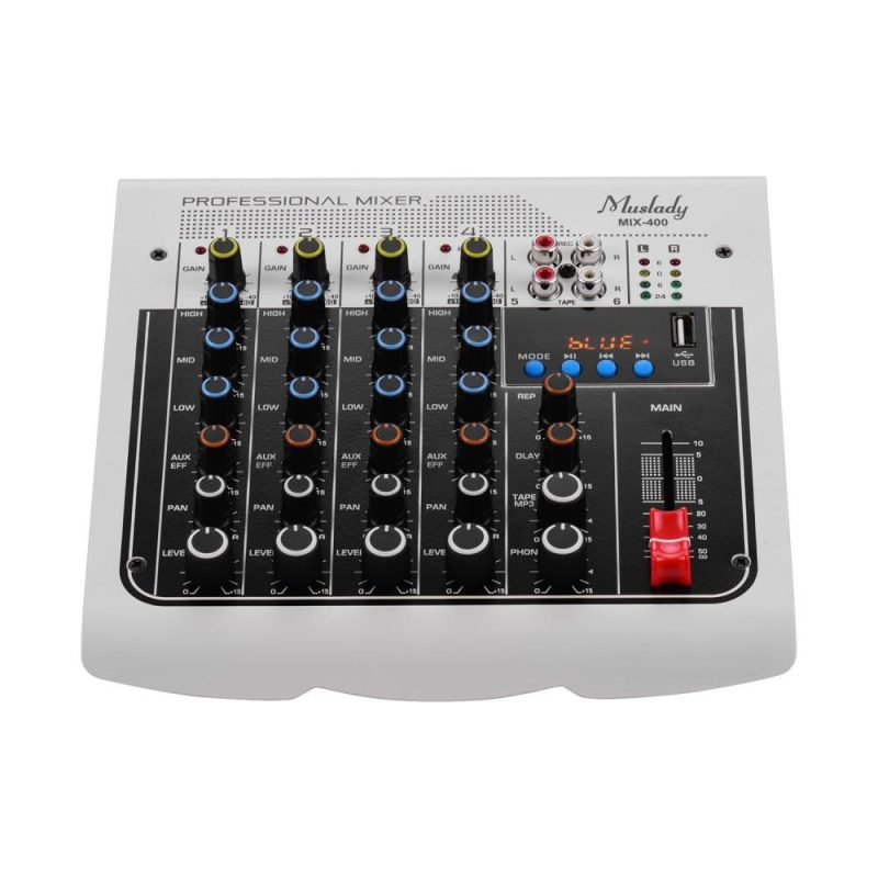 Musical Effects |   MIX-400 Professional 6-Channel Audio Mixer Mixing Console White Musical Effects Musical Effects