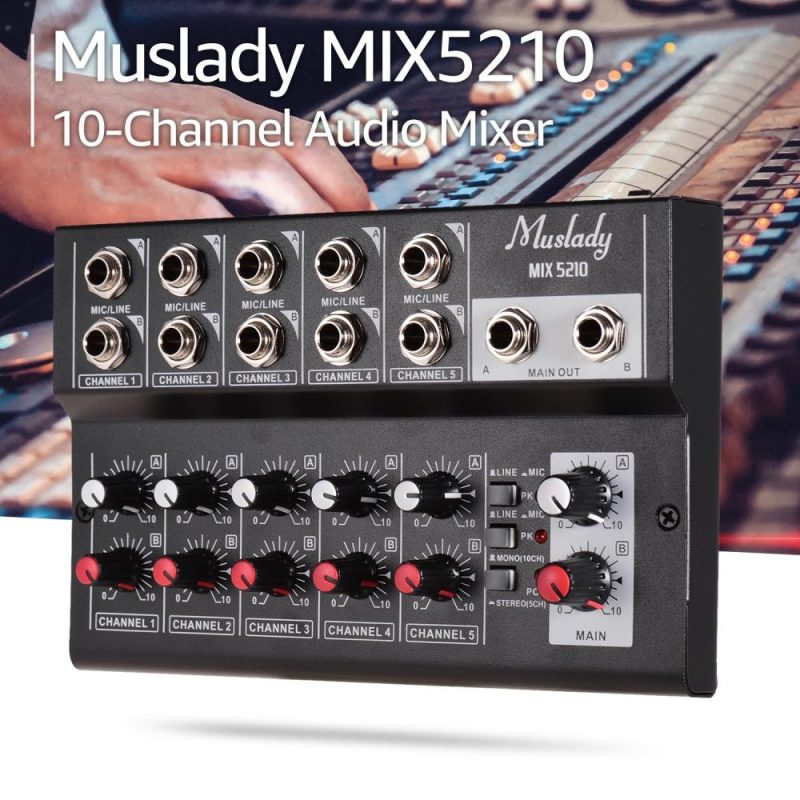 Musical Effects |   MIX5210 10-Channel Mixing Console Digital Audio Mixer Stereo Musical Effects Musical Effects