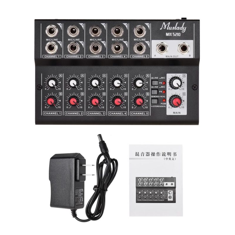 Musical Effects |   MIX5210 10-Channel Mixing Console Digital Audio Mixer Stereo Musical Effects Musical Effects