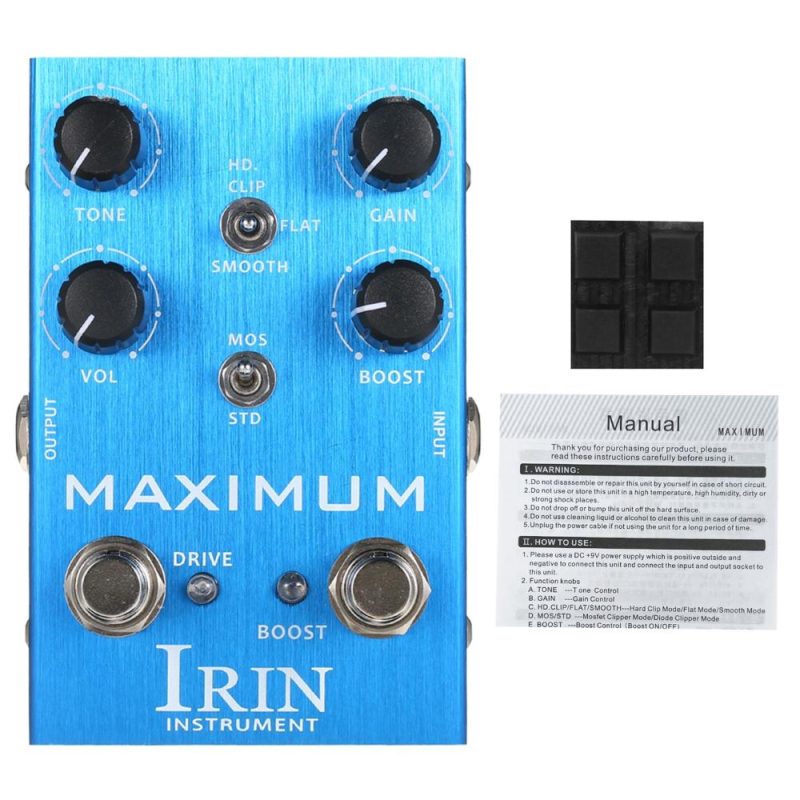 Musical Effects |   Overdrive Guitar Effect Pedal for Electric Guitar – MAXIMUM Blue Musical Effects Blue