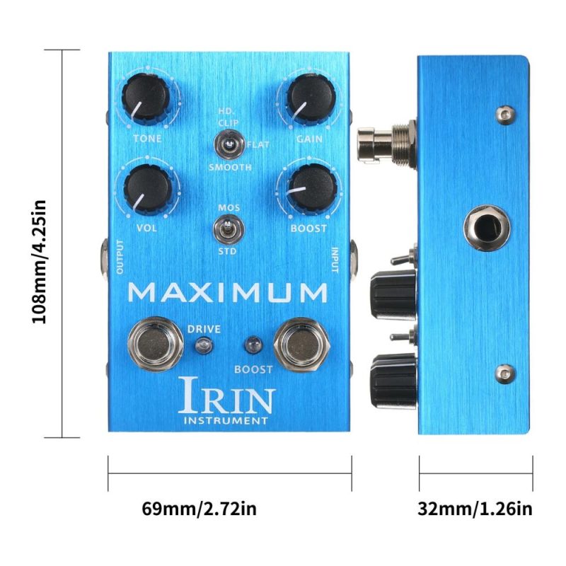 Musical Effects |   Overdrive Guitar Effect Pedal for Electric Guitar – MAXIMUM Blue Musical Effects Blue