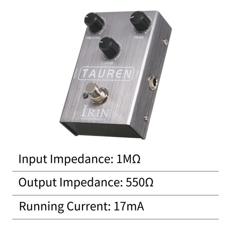 Musical Effects |   Overdrive Guitar Effect Pedal Mini Effector – TAUREN Grey Musical Effects Grey