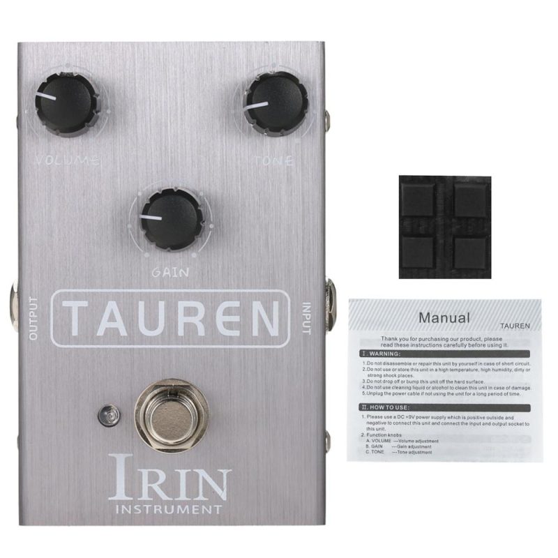 Musical Effects |   Overdrive Guitar Effect Pedal Mini Effector – TAUREN Grey Musical Effects Grey