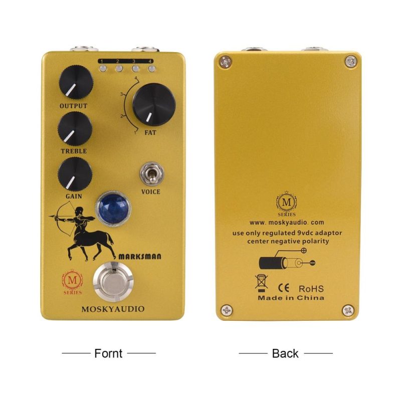 Musical Effects |   Overdrive/Preamp/Booster Guitar Effect Pedal – MARKSMAN Yellow Musical Effects Musical Effects