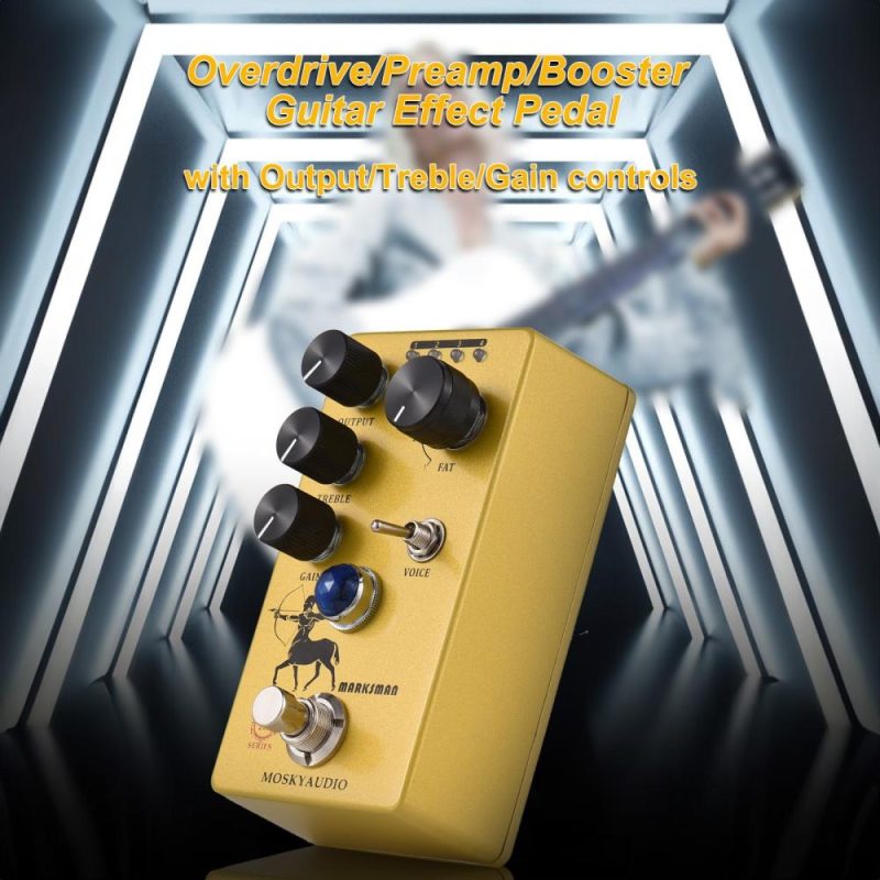 Musical Effects |   Overdrive/Preamp/Booster Guitar Effect Pedal – MARKSMAN Yellow Musical Effects Musical Effects