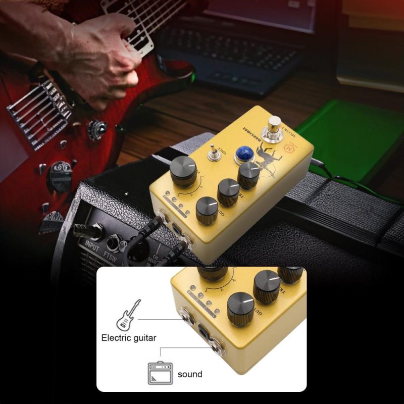 Musical Effects |   Overdrive/Preamp/Booster Guitar Effect Pedal – MARKSMAN Yellow Musical Effects Musical Effects