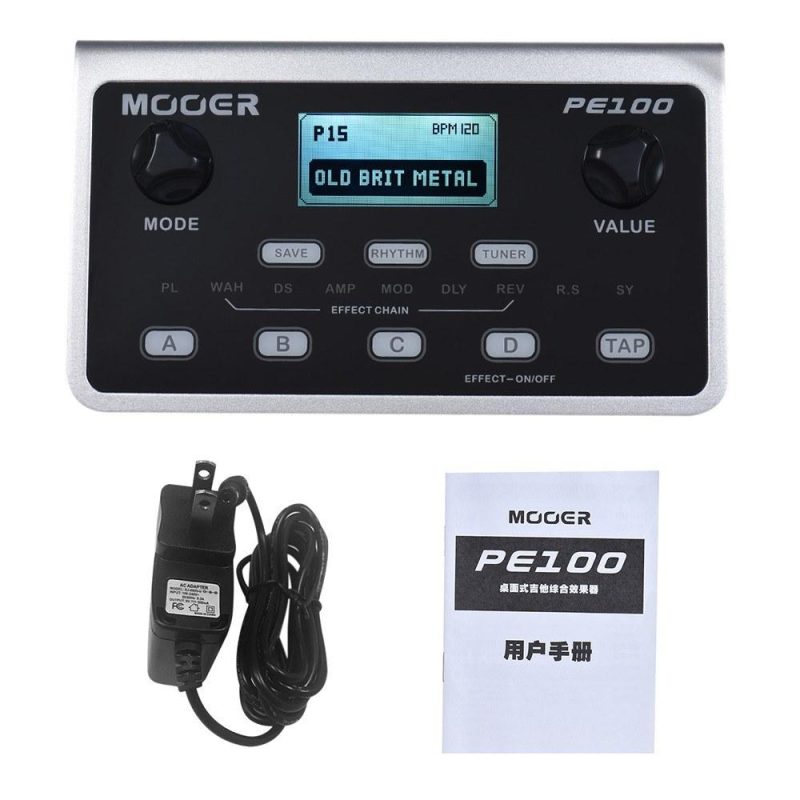 Musical Effects |   PE100 Compact and Portable Multi-effects Guitar Pedal with 39 Effects, 40 Drum Patterns, and Tap Tempo Musical Effects Musical Effects