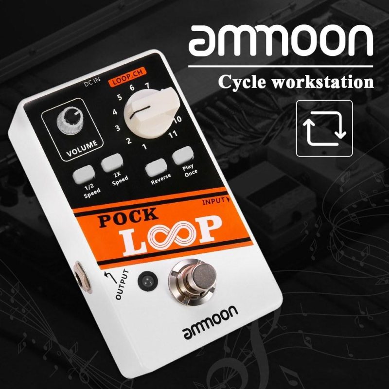 Musical Effects |   POCK LOOP – Advanced Looper Guitar Effect Pedal with 11 Loopers and Max.330mins Recording Time White Musical Effects Musical Effects