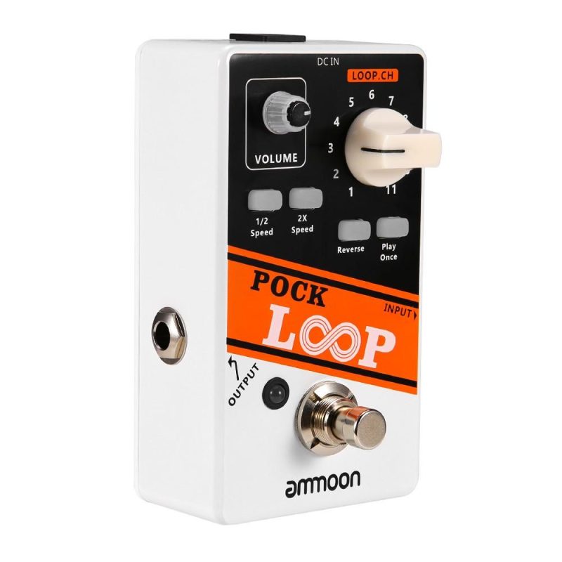 Musical Effects |   POCK LOOP – Advanced Looper Guitar Effect Pedal with 11 Loopers and Max.330mins Recording Time White Musical Effects Musical Effects