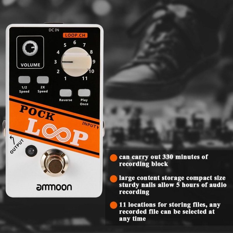 Musical Effects |   POCK LOOP – Advanced Looper Guitar Effect Pedal with 11 Loopers and Max.330mins Recording Time White Musical Effects Musical Effects