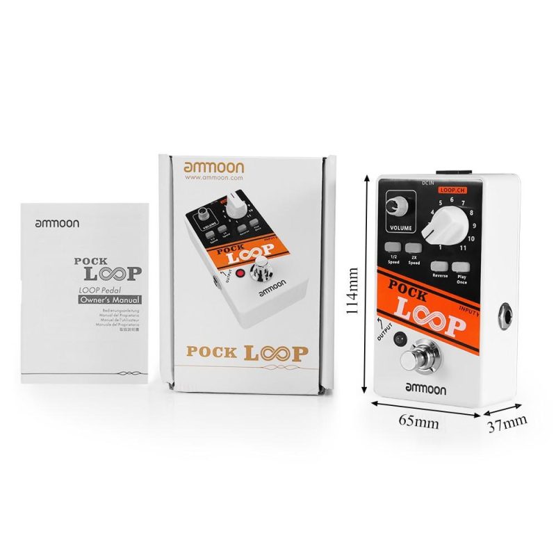 Musical Effects |   POCK LOOP – Advanced Looper Guitar Effect Pedal with 11 Loopers and Max.330mins Recording Time White Musical Effects Musical Effects