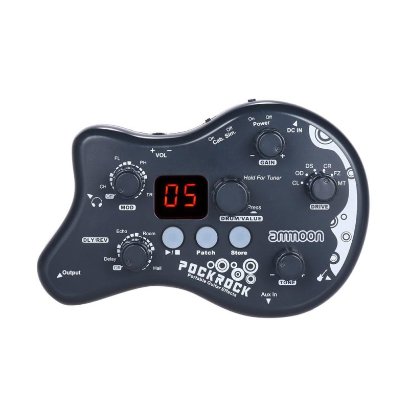 Musical Effects |   PockRock Portable Guitar Multi-effects Processor Effect Pedal Dark Grey Musical Effects Dark Grey