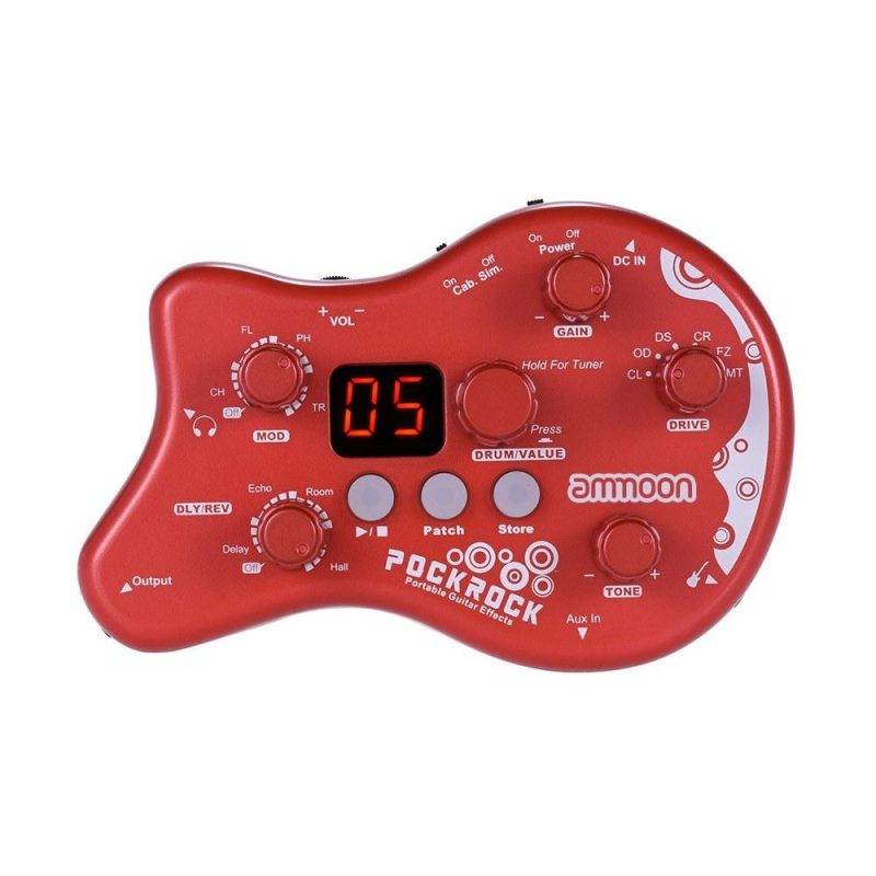 Musical Effects |   PockRock Portable Guitar Multi-effects Processor Effect Pedal Red Musical Effects Musical Effects