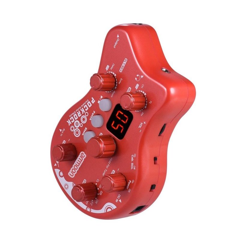 Musical Effects |   PockRock Portable Guitar Multi-effects Processor Effect Pedal Red Musical Effects Musical Effects