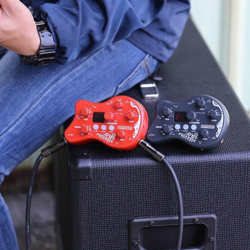 Musical Effects |   PockRock Portable Guitar Multi-effects Processor Effect Pedal Red Musical Effects Musical Effects