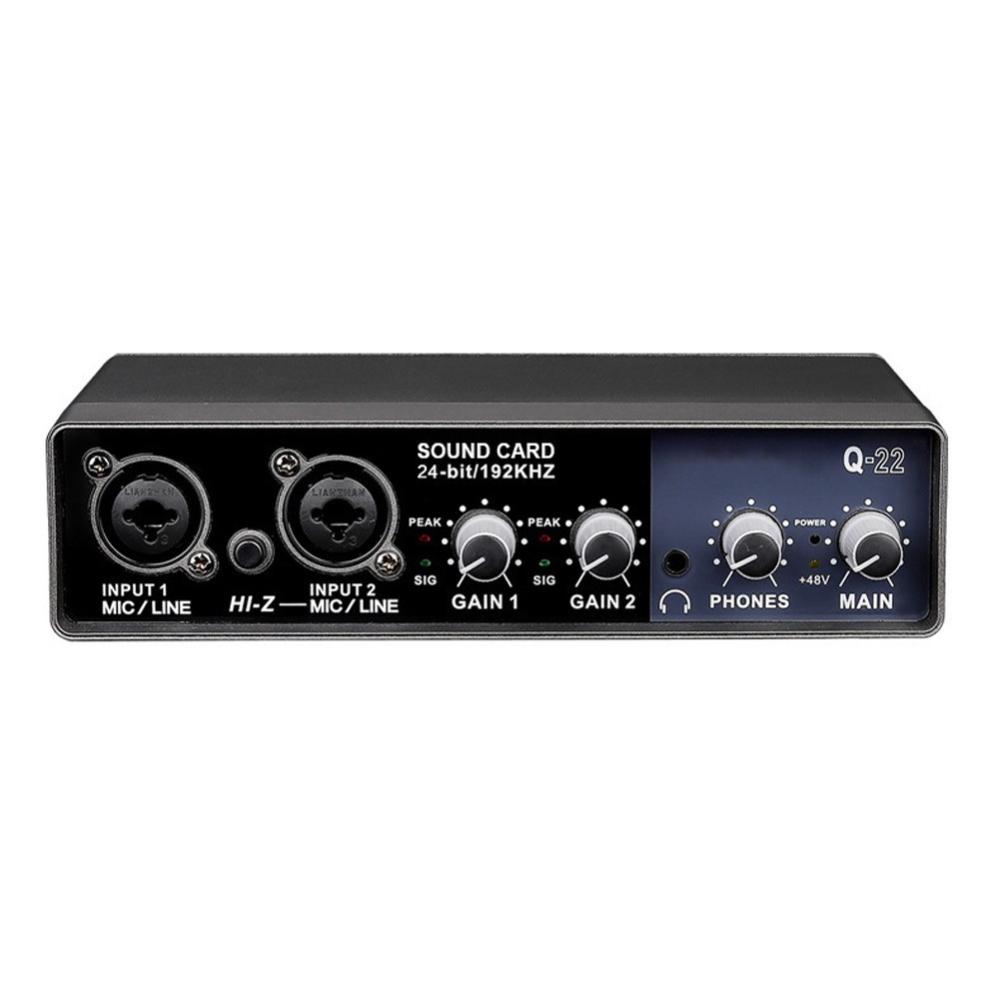 Musical Effects |   Portable Audio Interface USB Sound Card Mic Preamplifier Computers Recording Tuning Digital Mixing Equipment Black Musical Effects Black