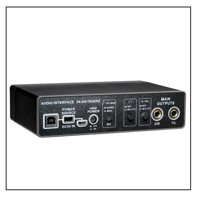 Musical Effects |   Portable Audio Interface USB Sound Card Mic Preamplifier Computers Recording Tuning Digital Mixing Equipment Black Musical Effects Black