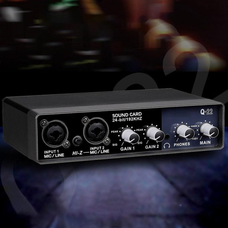 Musical Effects |   Portable Audio Interface USB Sound Card Mic Preamplifier Computers Recording Tuning Digital Mixing Equipment Black Musical Effects Black