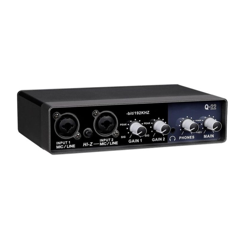 Musical Effects |   Portable Audio Interface USB Sound Card Mic Preamplifier Computers Recording Tuning Digital Mixing Equipment Black Musical Effects Black