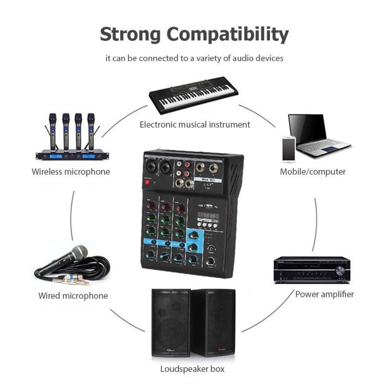 Musical Effects |   Professional 4-Channel Mixing Console Musical Effects Musical Effects