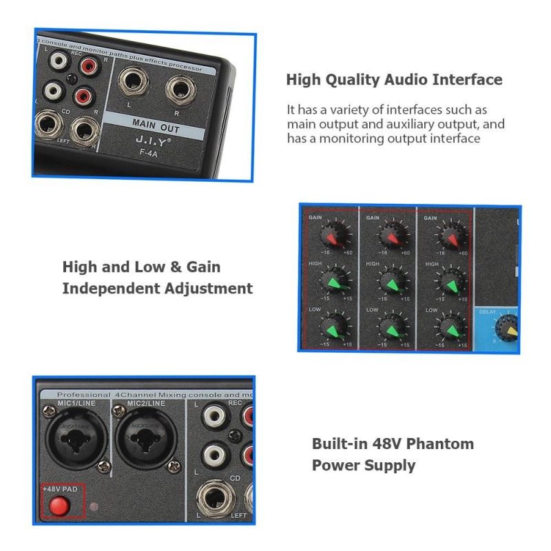 Musical Effects |   Professional 4-Channel Mixing Console Musical Effects Musical Effects