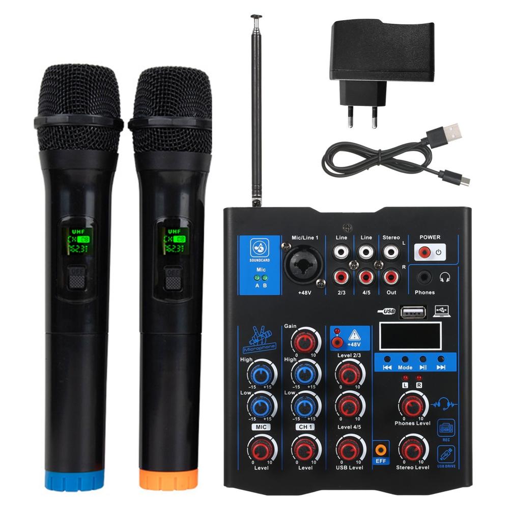 Musical Effects |   Professional Audio Mixer With Dual Wireless Microphone, Musical Effects Musical Effects