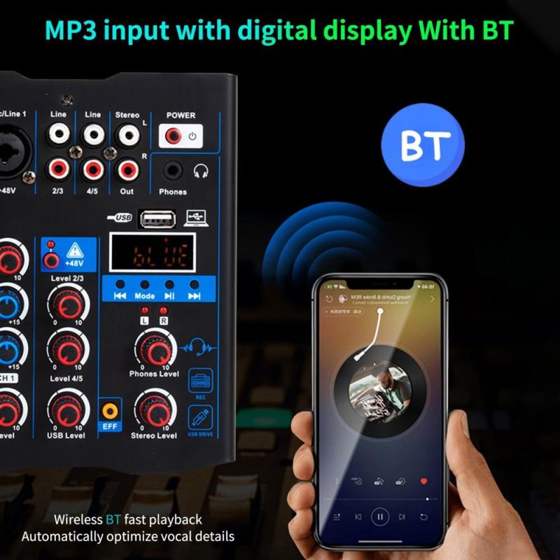 Musical Effects |   Professional Audio Mixer With Dual Wireless Microphone, Musical Effects Musical Effects