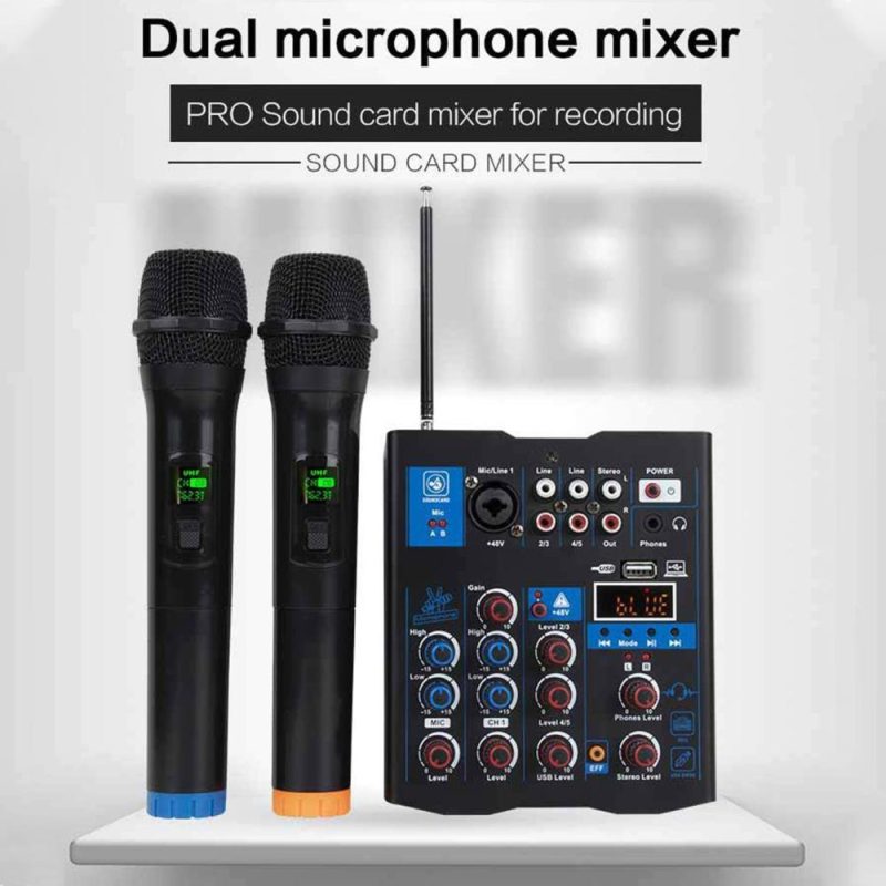 Musical Effects |   Professional Audio Mixer With Dual Wireless Microphone, Musical Effects Musical Effects