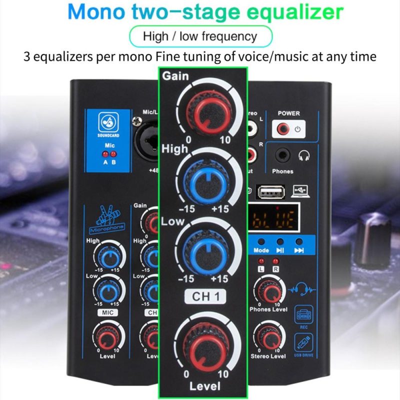 Musical Effects |   Professional Audio Mixer With Dual Wireless Microphone, Musical Effects Musical Effects