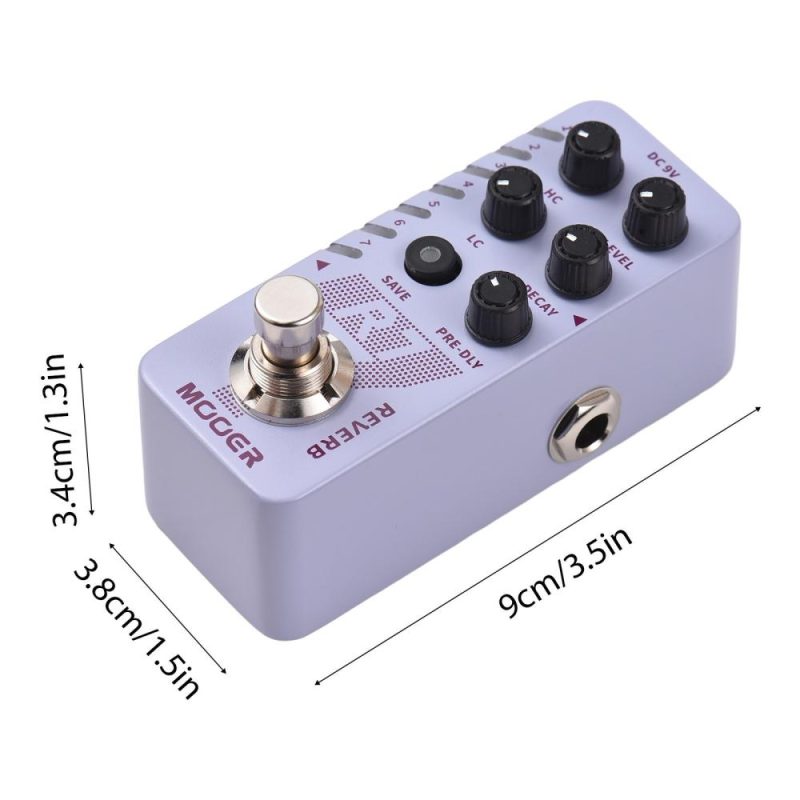 Musical Effects |   R7 Reverb Guitar Digital Reverb Pedal Electric Guitar Effects Pedal Purple Musical Effects Musical Effects