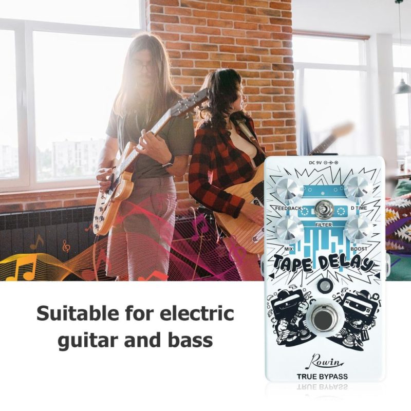 Musical Effects |   RE-01 TAPE DELAY Digital Delay Guitar Effect Pedal White Musical Effects Musical Effects