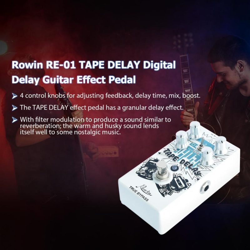 Musical Effects |   RE-01 TAPE DELAY Digital Delay Guitar Effect Pedal White Musical Effects Musical Effects