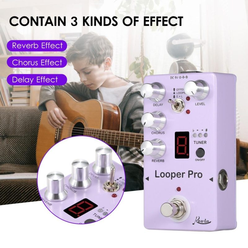 Musical Effects |   RE-05 Loop Guitar Effector Looper Tuner Mini Guitar Looper Effect Pedal Purple Musical Effects Musical Effects