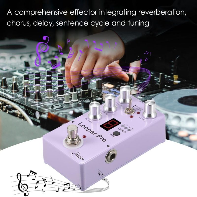 Musical Effects |   RE-05 Loop Guitar Effector Looper Tuner Mini Guitar Looper Effect Pedal Purple Musical Effects Musical Effects