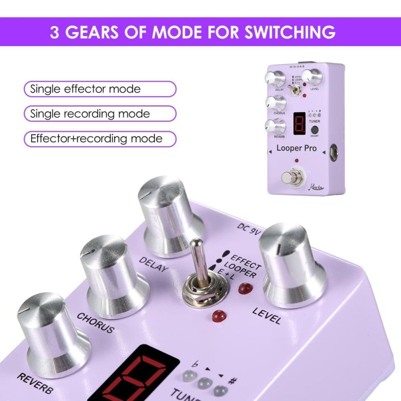 Musical Effects |   RE-05 Loop Guitar Effector Looper Tuner Mini Guitar Looper Effect Pedal Purple Musical Effects Musical Effects